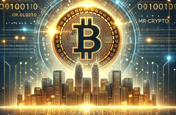 DALL·E 2024-12-08 17.34.54 - A visually engaging and modern design for a cryptocurrency-themed blog called 'MrCrypto.' The image features a futuristic cityscape with digital block